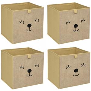 Atmosphera Opbergmand/kastmand beer- 4x - voor kinderen