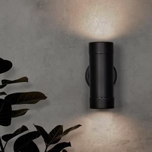 HOFTRONIC™ Otey - LED Wandlamp Zwart - Up & Down Light - GU10 - 4000K neutraal wit licht - Dimbaar - IP44 waterdicht - Voor binnen & buiten - Wandspot - Polycarbonaat