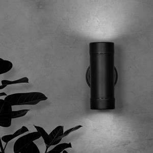 HOFTRONIC™ Otey - LED Wandlamp Zwart - Up & Down Light - GU10 - 6000K daglicht wit licht - Dimbaar - IP44 waterdicht - Voor binnen & buiten - Wandspot - Polycarbonaat