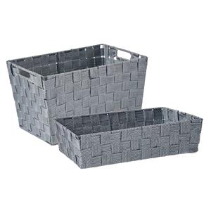 Kipit Kast/badkamer opbergmandjes set van 4x stuks zilvergrijs in 2 formaten -