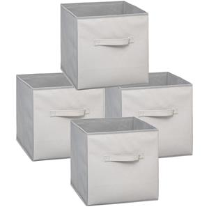 5five Set van 4x stuks opbergmand/kastmand 29 liter grijs krokodil print van kunststof 31 x 31 x 31 cm -