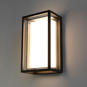 HOFTRONIC™ Brandon LED wandlamp - 12 Watt - 3000K warm wit - IP54 waterdicht - Zwart - Wandverlichting voor binnen en buiten - Modern