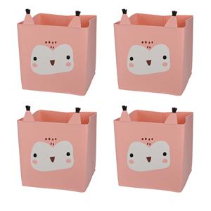 Merkloos 4x stuks opbergmand vilt kinderkamer - dieren thema uil - 32 x 32 x 32 cm -