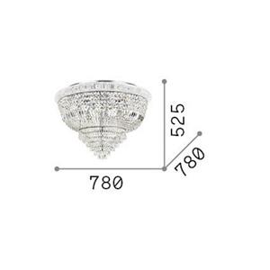 Ideallux Ideal Lux plafondlamp Dubai, chroomkleurig, kristal, Ø 78 cm
