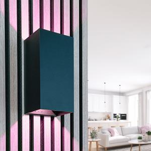 HOFTRONIC SMART Miles XL smart wandlamp buiten - RGB + WW - LED wandlamp - WiFi+ Bluetooth - Dimbaar - 20 watt - IP65 - Zwart - Binnen en buiten