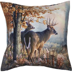 Clayre & Eef Kussenhoes 45x45 cm Bruin Polyester Vierkant Rendieren