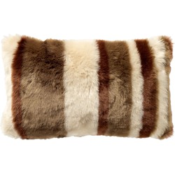 Dutch Decor CLEO - Kussenhoes 30x50 cm - fluffy kussenhoes met strepen - Military