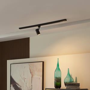 PRIOS railspot Jorell, zwart, 1-lamp, GU10, metaal