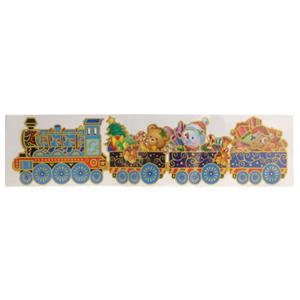 Kerstberen in trein raamsticker -