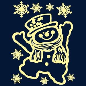 Kerst raamstickers/raamdecoratie sneeuwpop plaatjes 29,5 x cm -