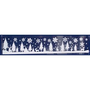 1x stuks velletjes kerst raamstickers sneeuw landschap 12,5 x 58,5 cm -