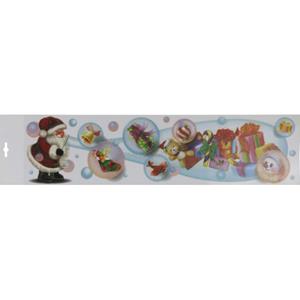 Kerstman met bellenblaas raamsticker -