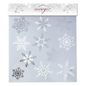 1x stuks velletjes raamstickers sneeuwvlokken 30,5 cm raamversiering/raamdecoratie -