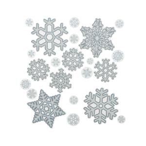 Decoris Kerst raamstickers - 2x st - 30 x cm - raamdecoratie sneeuwvlok plaatjes -