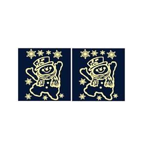 Merkloos Kerst raamstickers - 2x st - sneeuwpop plaatjes - 29,5 x cm - raamversiering -