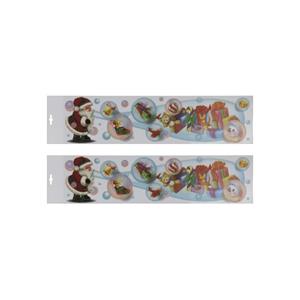 Merkloos 2x stuks kerstman met bellenblaas raamstickers -
