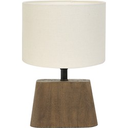 Light & Living Tafellamp Kardan|Livigno - Hout|Eiwit - Ø20x29cm