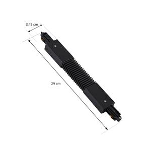 LINDBY Flex-connector Linaro, zwart, 1-fase railsysteem