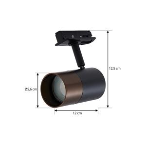 LINDBY Railspot , GU10, Ø 6 cm, zwart/bruin