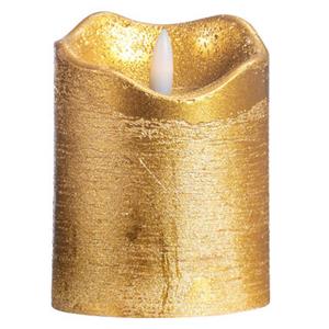 Leen Bakker LED Kaars Rustiek - goud - 10xØ7,6 cm
