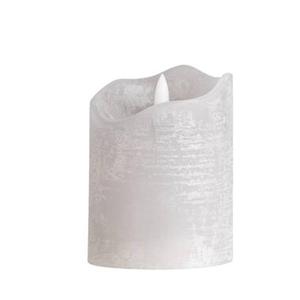 Leen Bakker LED Kaars Rustiek - lichtgrijs - 10xØ7,6 cm