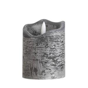Leen Bakker LED Kaars Rustiek - donkergrijs - 10xØ7,6 cm
