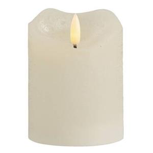 Leen Bakker LED-kaars rustiek - off-white - 10xØ7,6 cm