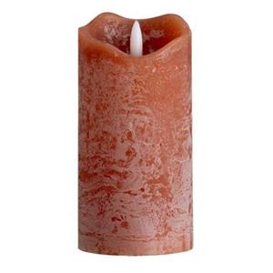 Leen Bakker LED kaars rustiek - terra - 15xØ7,6 cm