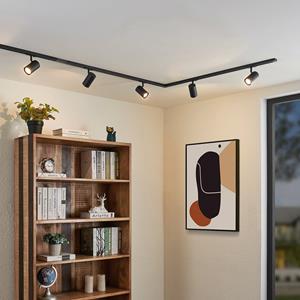 LINDBY 1-fase railsysteem Linaro, GU10, zwart, 5-lamps.
