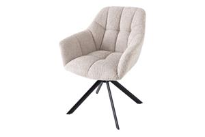 Invicta Interior Draaistoel PAPILLON draaibaar 180 graden met armleuningen boucle beige - 44592