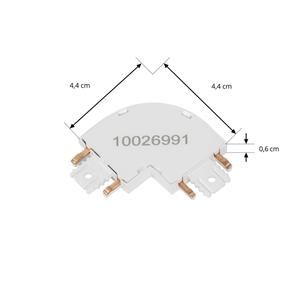 LINDBY L-connector Lumaro, wit, 90°, afgerond, set van 2