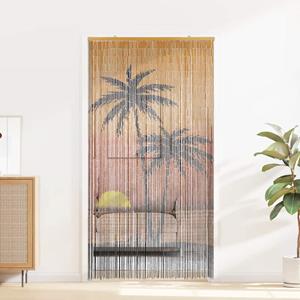 vidaXL Insectengordijn Palmboom print 90x220 cm bamboe