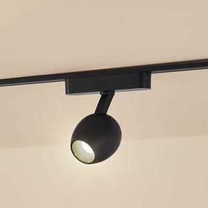 LINDBY LED spot 48 V Lumaro, zwart, Ø 6,2 cm, dimbaar