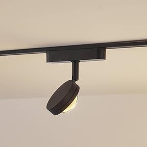 LINDBY LED spot 48 V Lumaro, zwart, Ø 7,3 cm, aluminium, dimbaar
