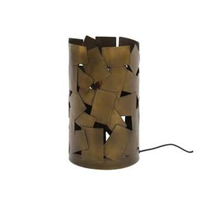 Giga Meubel  Tafellamp Cilinder - Metaal Brons - 23x23x38cm