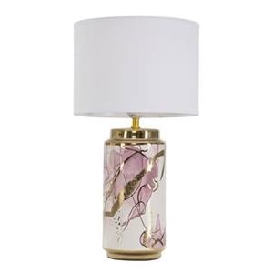 Mauro Ferretti Tafellamp in wit keramiek met veelkleurige decoraties