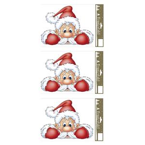 Merkloos 4x stuks velletjes kerst raamstickers kerstman 21 x 32 cm -
