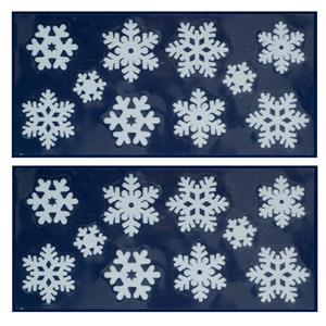 PEHA Kerst raamstickers - 2x vel - sneeuwvlokken - wit - 23 x 49 cm - raamversiering -