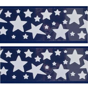 Merkloos 3x Vellen kerst raamversiering raamstickers witte sterren 12,5 x 58,5 cm -