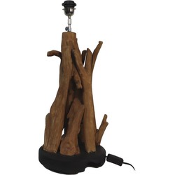 HSM Collection Tafellamp - 25x25x50 - Naturel|zwart - Teak