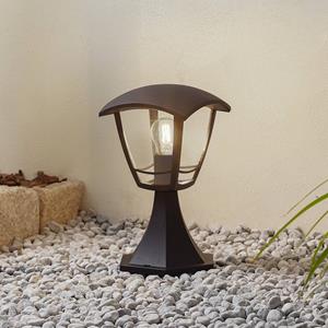 LINDBY Isidoro sokkellamp, zwart, hoogte 28 cm, kunststof