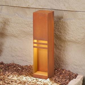 LUCANDE LED sokkellamp Oxido, roestkleurig, cortenstaal