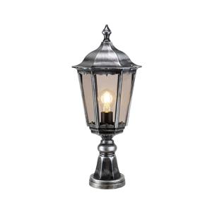 LCD Sokkellamp 1112 van gegoten aluminium zwart-zilver