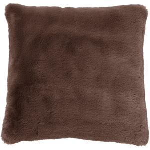 Dutch Decor ZAYA - Kussenhoes 45x45 cm - bontlook - effen kleur - Chocolate Martin