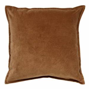 Dutch Decor CAITH - Kussenhoes 50x50 cm - 100% katoen velvet - Tobacco Brown - bru