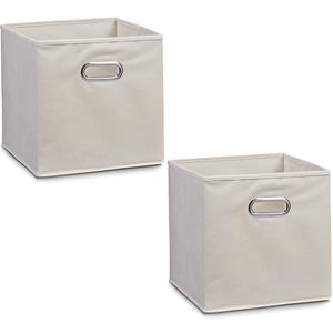 Zeller 4x Beige opbergmanden/kastmanden 32 x 32 cm -