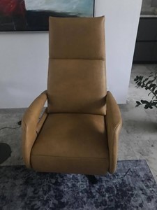 SHOPX HUISCOLLECTIE Leren relaxfauteuils met desgin armleuning - cognac kleur leer - Echt leer, Modern, ontdek de vele Leersoorten en Kleuren bij ShopX