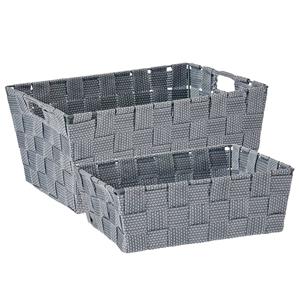 Kipit Kast/badkamer opbergmandjes set van 6x stuks zilvergrijs in 2 formaten -