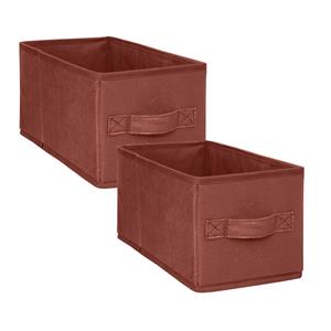 5five Opbergmand/kastmand - 6x stuks - 7 liter - bordeaux rood - 15 x 31 x 15 cm -
