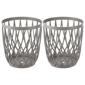 Prosperplast Draadmand/wasmand/opbergmand - 2x - van stevig kunststof - grijs - D45 x H45 cm -